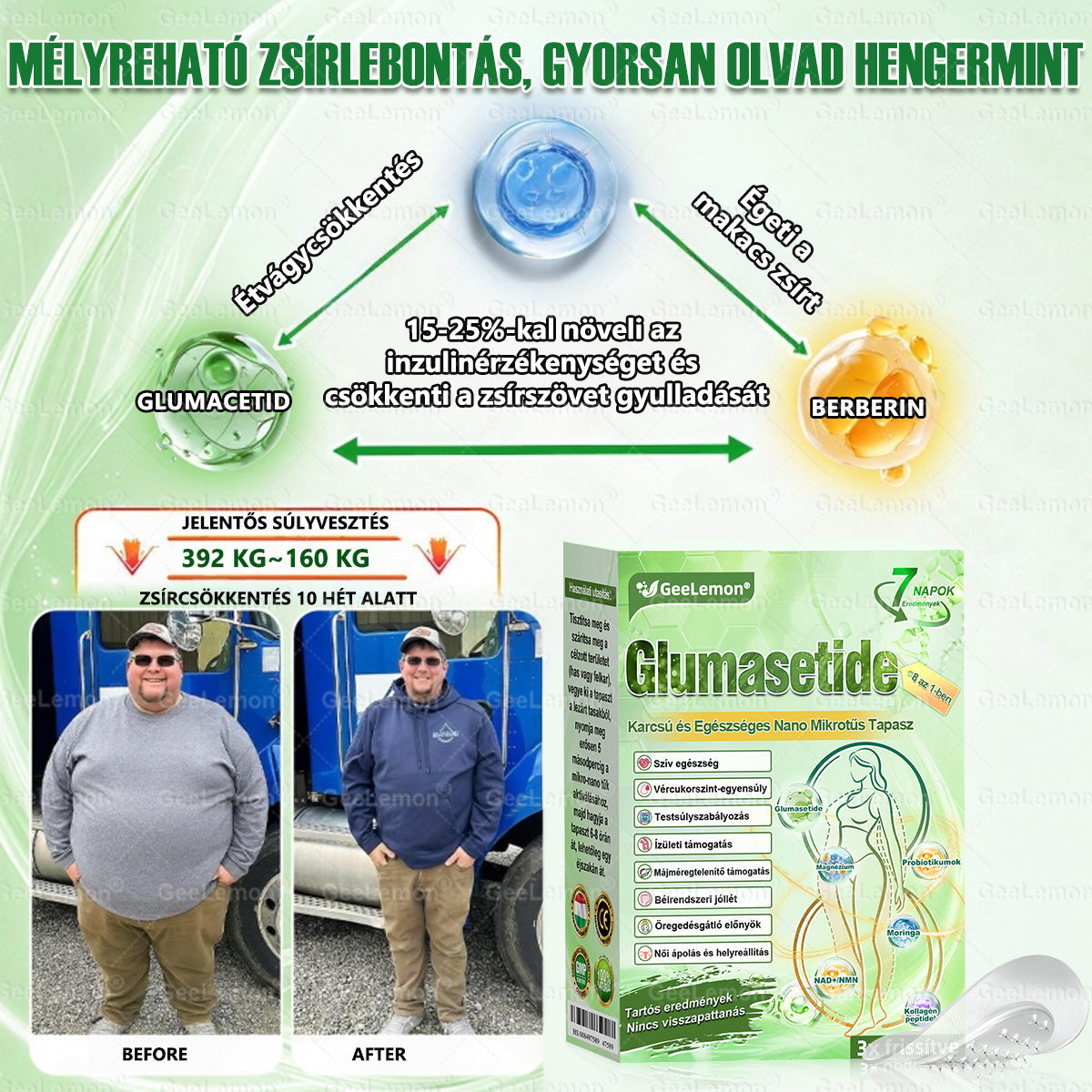 ❤️❤️ Moringa · Berberine × NAD+ 10 az 1-ben GeeLemon® Prémium Nano Mikrotűs Tapasz Napi 1 alkalmazás • Akár már 7 nap után látható változás✨ 💚 Az alakformálás, az energiaszint, az étvágykontroll és az általános jó közérzet mindennapi támogatására
