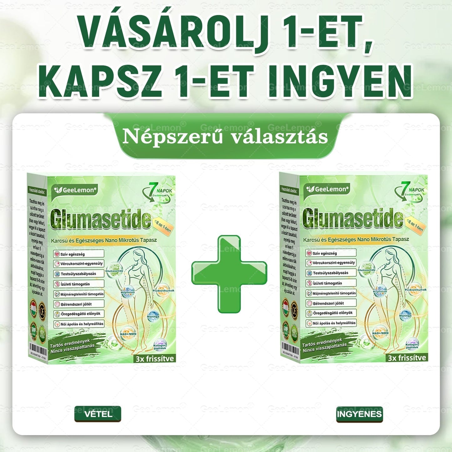 ❤️❤️ Moringa · Berberine × NAD+ 10 az 1-ben GeeLemon® Prémium Nano Mikrotűs Tapasz Napi 1 alkalmazás • Akár már 7 nap után látható változás✨ 💚 Az alakformálás, az energiaszint, az étvágykontroll és az általános jó közérzet mindennapi támogatására
