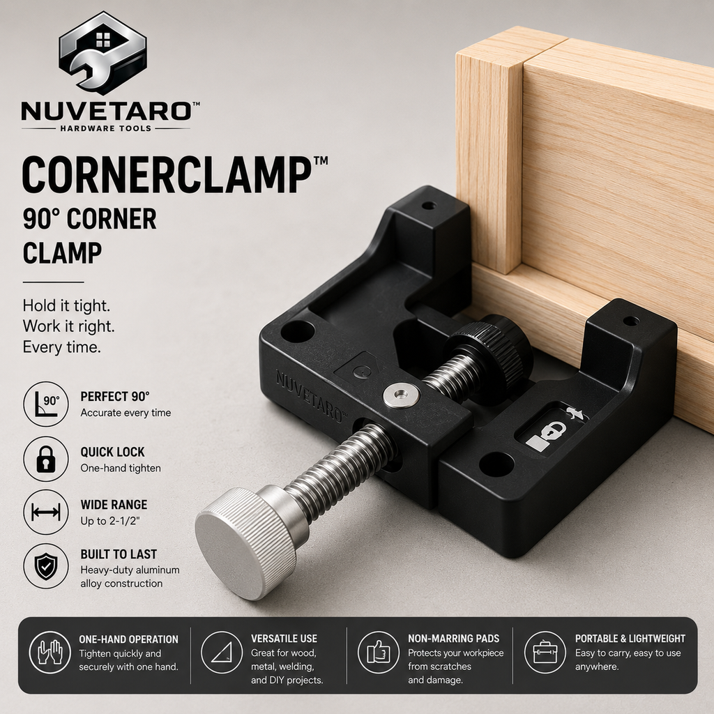 NUVETARO™ CornerClamp Max – Precision 90° Woodworking Clamp